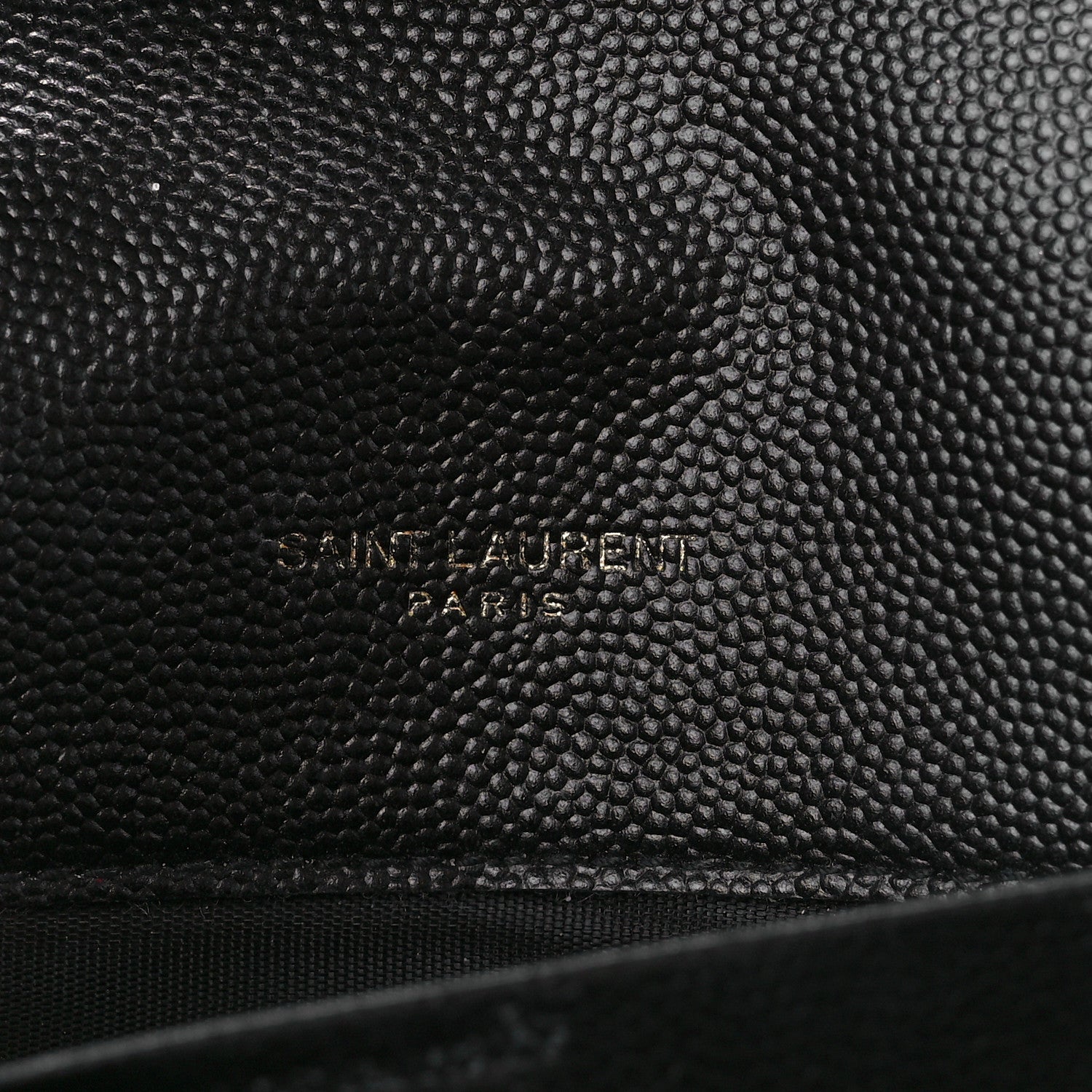 Saint Laurent Grain De Poudre Matelasse Chevron Monogram Chain Wallet Black 6 of 11