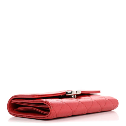 Chanel Grained Calfskin Quilted CC Box Flap Wallet Red 4 of 17