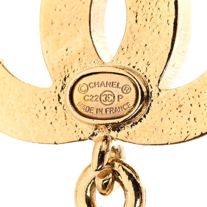 Chanel Metal Crystal CC Boy Drop Earrings Gold 4 of 5