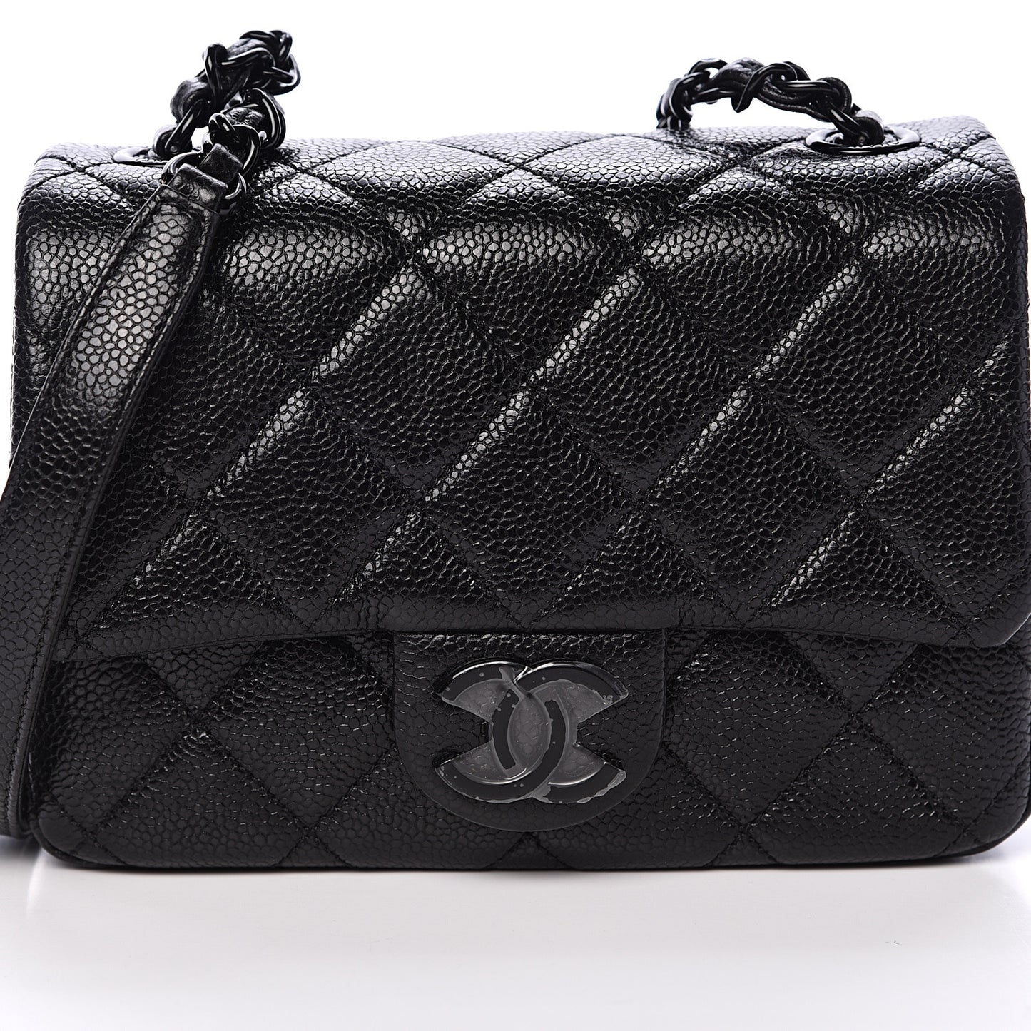 Caviar Quilted Incognito Mini Square Flap Black