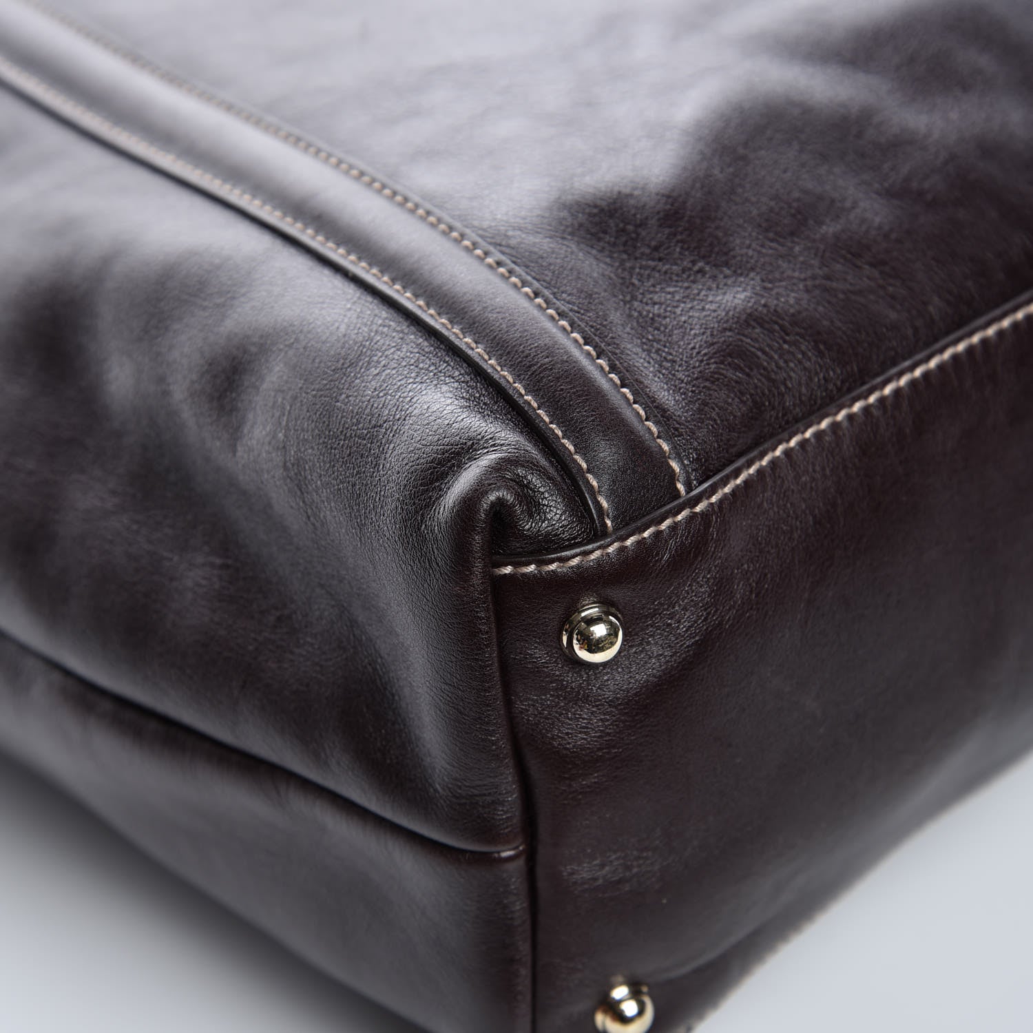Gucci Calfskin Large Britt Shoulder Bag Dark Brown 10 of 11