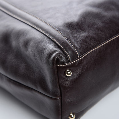 Gucci Calfskin Large Britt Shoulder Bag Dark Brown 10 of 11