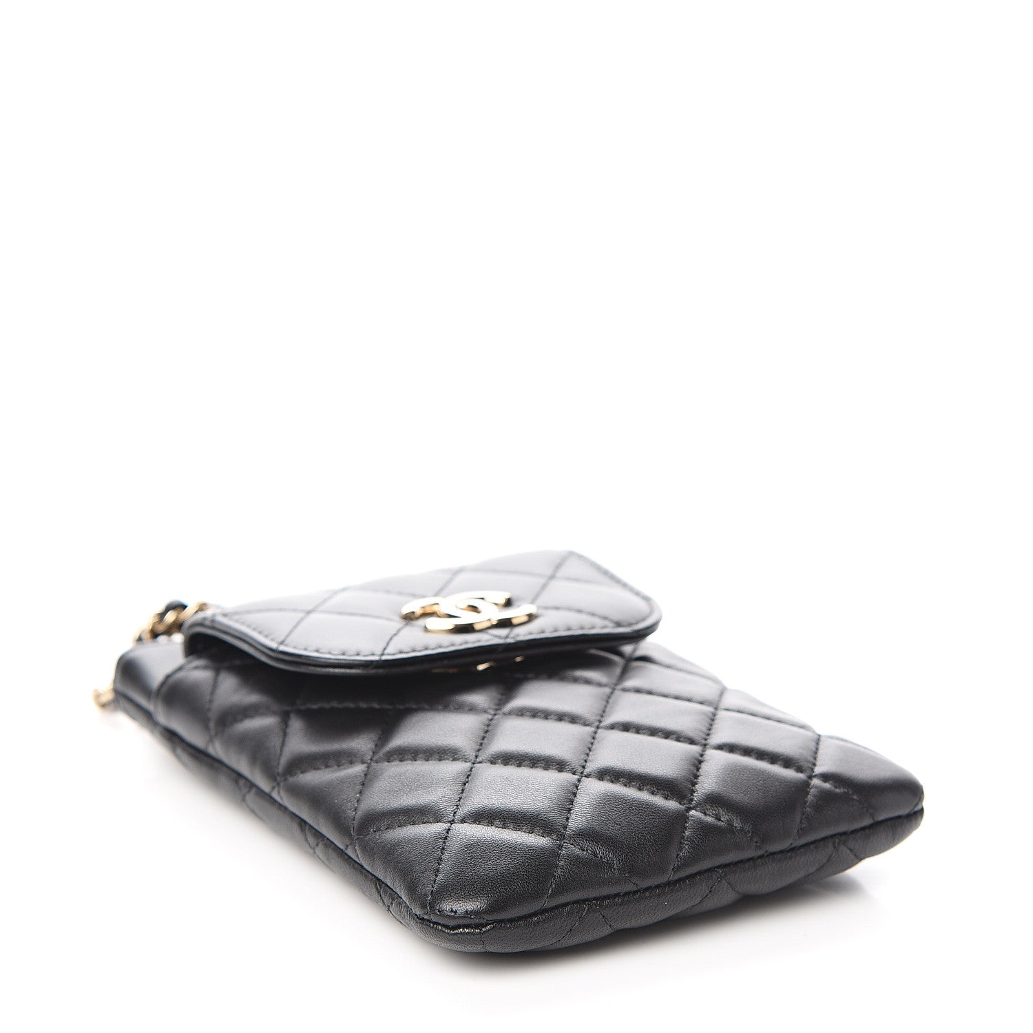 Chanel Lambskin Quilted CC Phone Holder Black 3 of 10