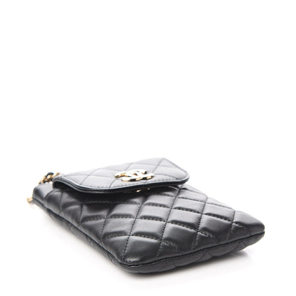 Chanel Lambskin Quilted CC Phone Holder Black 3 of 10