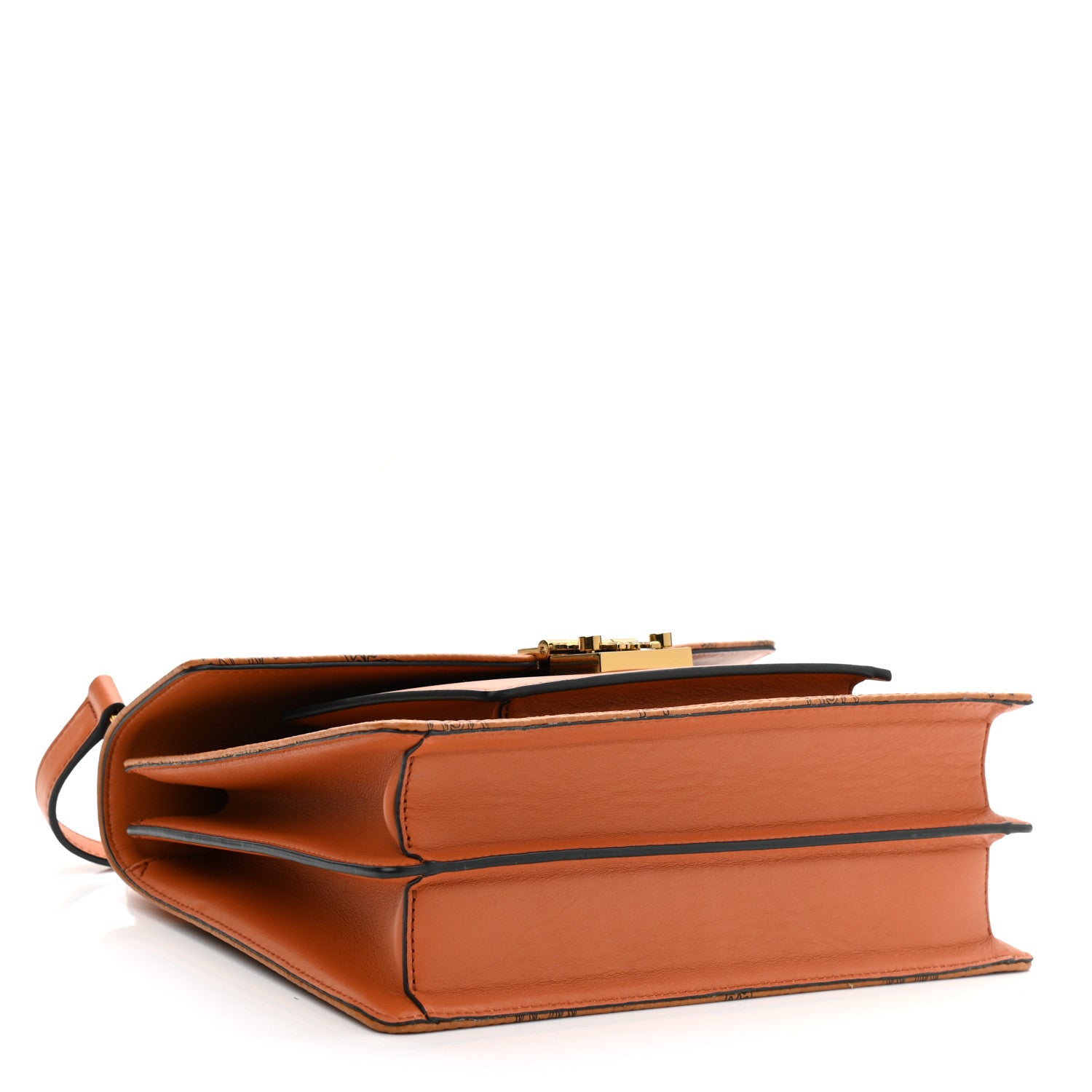 MCM Visetos Medium Patricia Pocket Satchel Cognac 4 of 9