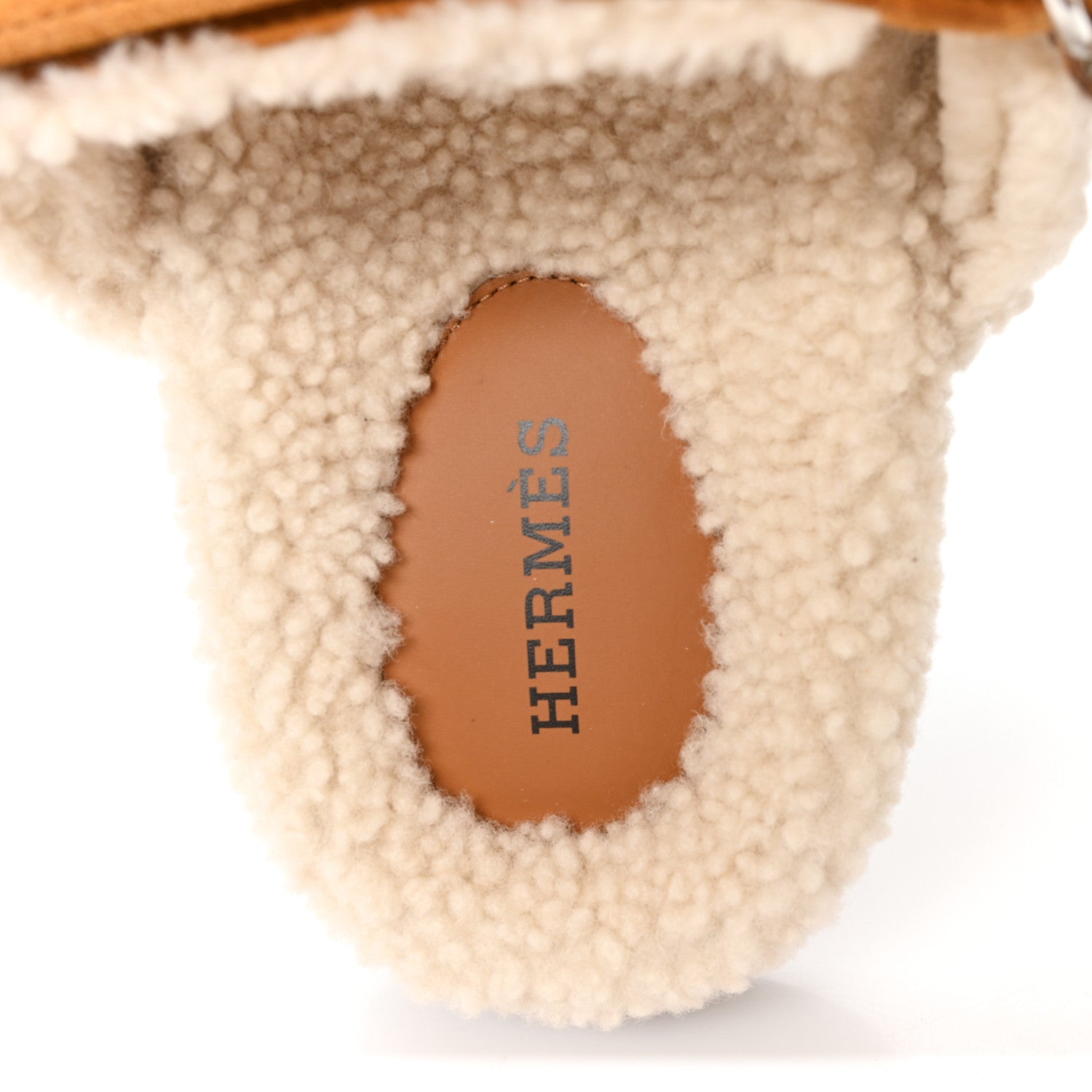 Hermes Suede Goatskin Woolskin Womens Chypre Sandals 37 Naturel Ecru 8 of 9
