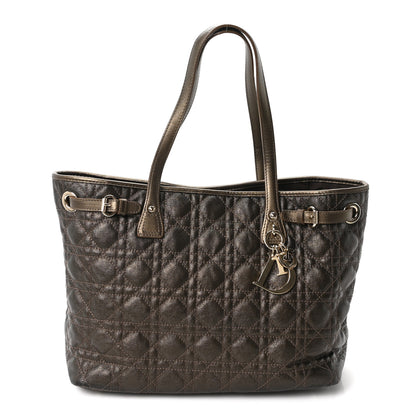 Christian Dior Coated Canvas Cannage Small Panarea Tote Bronze 1 of 10