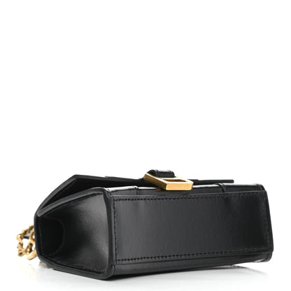 Balenciaga Shiny Box Calfskin Hourglass Top Handle Bag Mini with Chain Black 3 of 10
