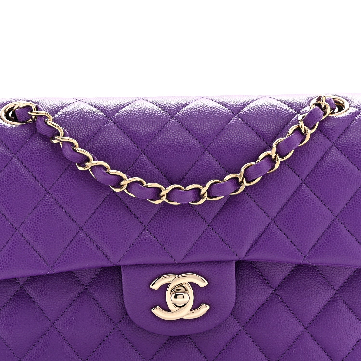 Chanel Caviar Quilted Small Double Flap Dark Purple 8 of 11