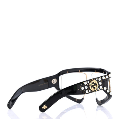 Gucci Acetate Pearl Rectangular Frame Sunglasses GG0234S Black 4 of 7