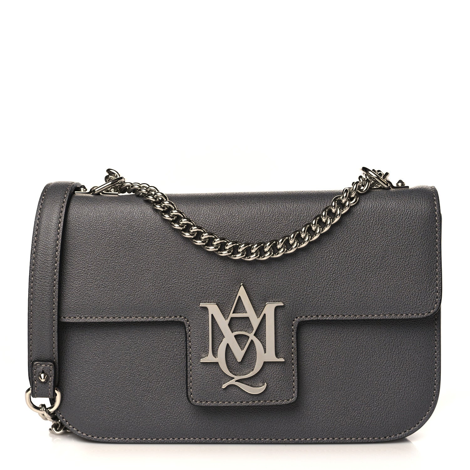 Alexander McQueen Calfskin Medium Insignia Flap Grey 1 of 8