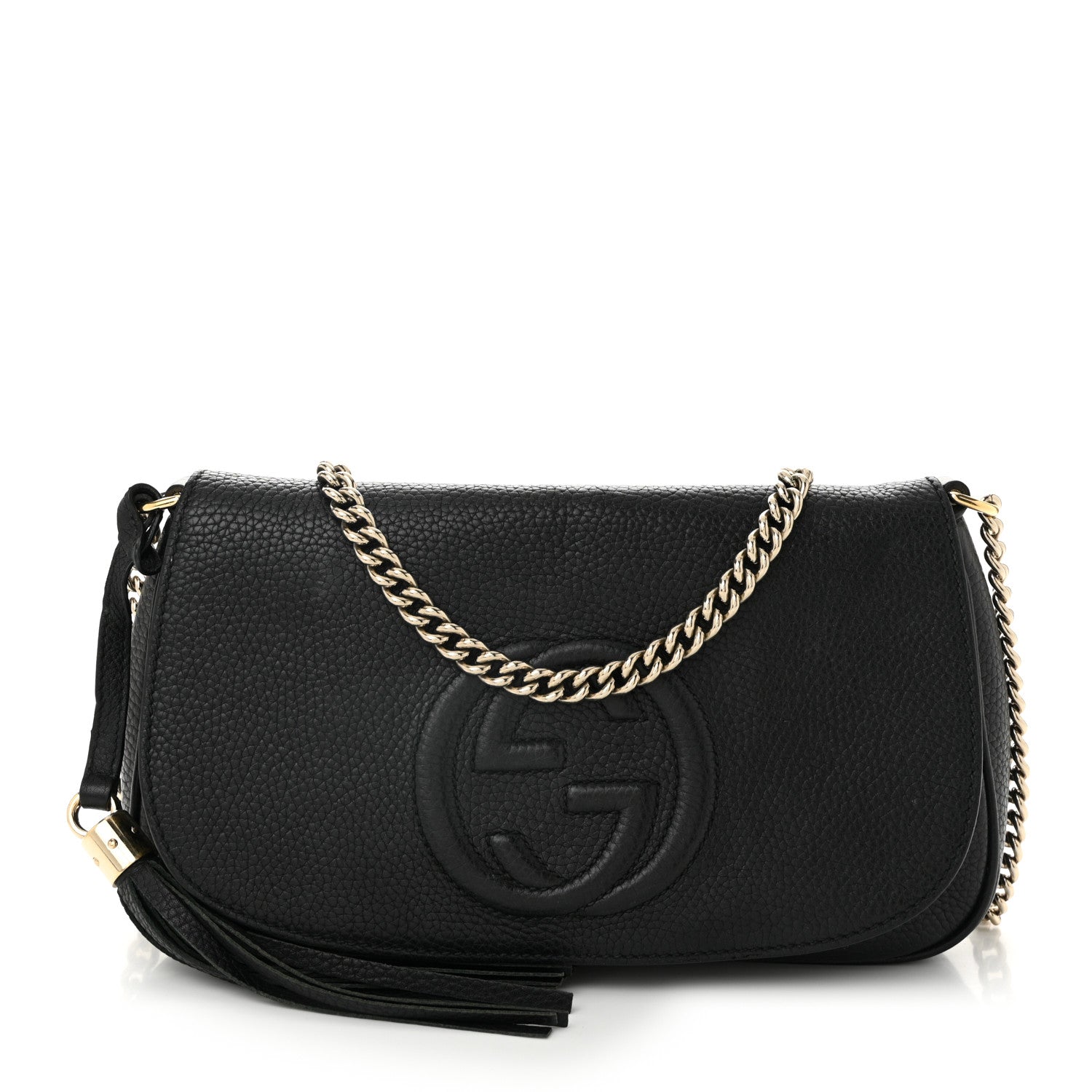 Gucci Pebbled Calfskin Medium Soho Flap Crossbody Black 1 of 11