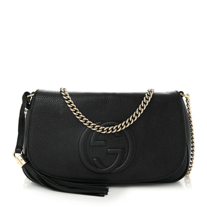 Gucci Pebbled Calfskin Medium Soho Flap Crossbody Black 1 of 11