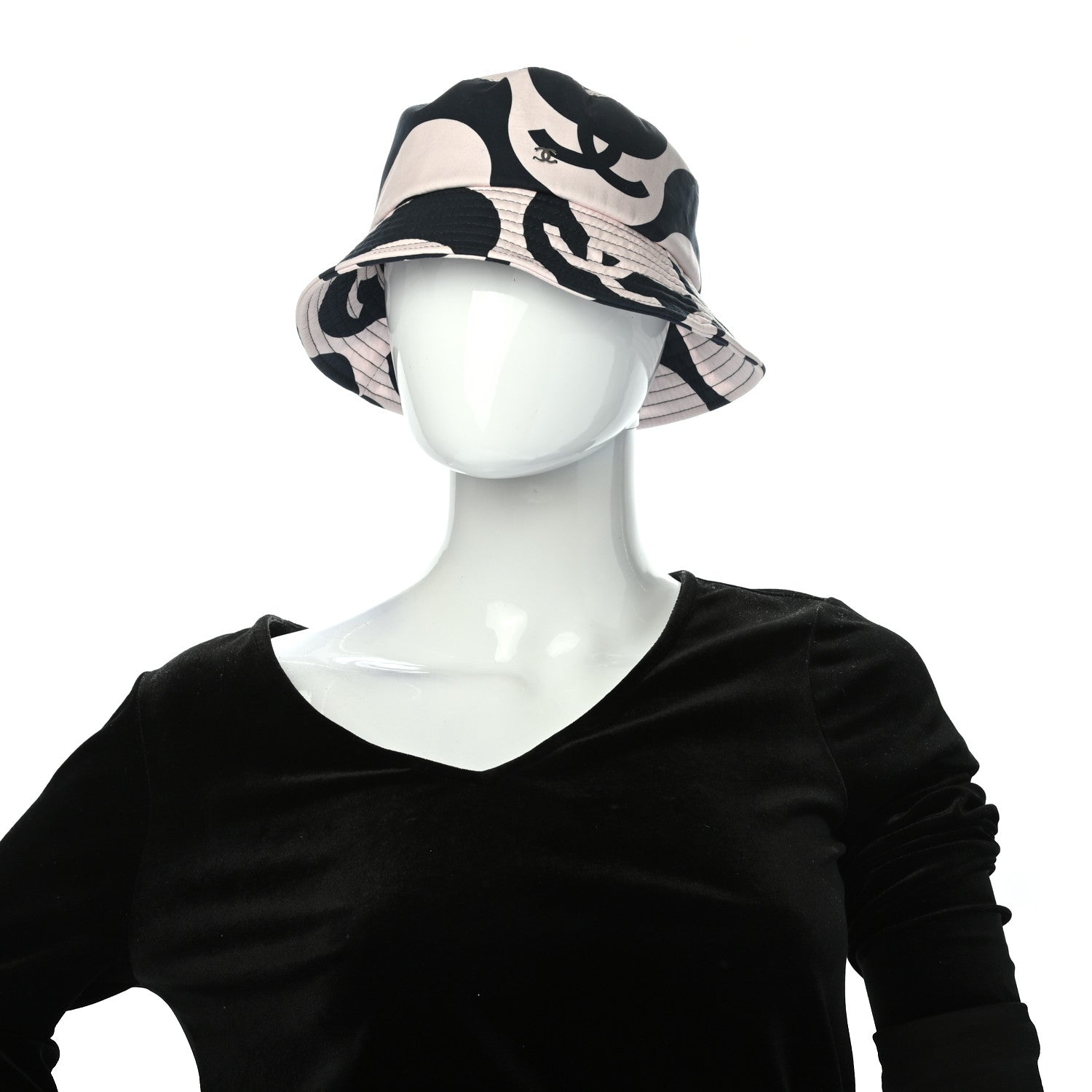 Chanel Cotton CC Bucket Hat S Navy Ivory 2 of 5