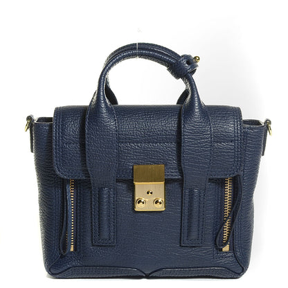 3.1 Phillip Lim 3.1 Textured Calfskin Mini Pashli Satchel Ink 1 of 16