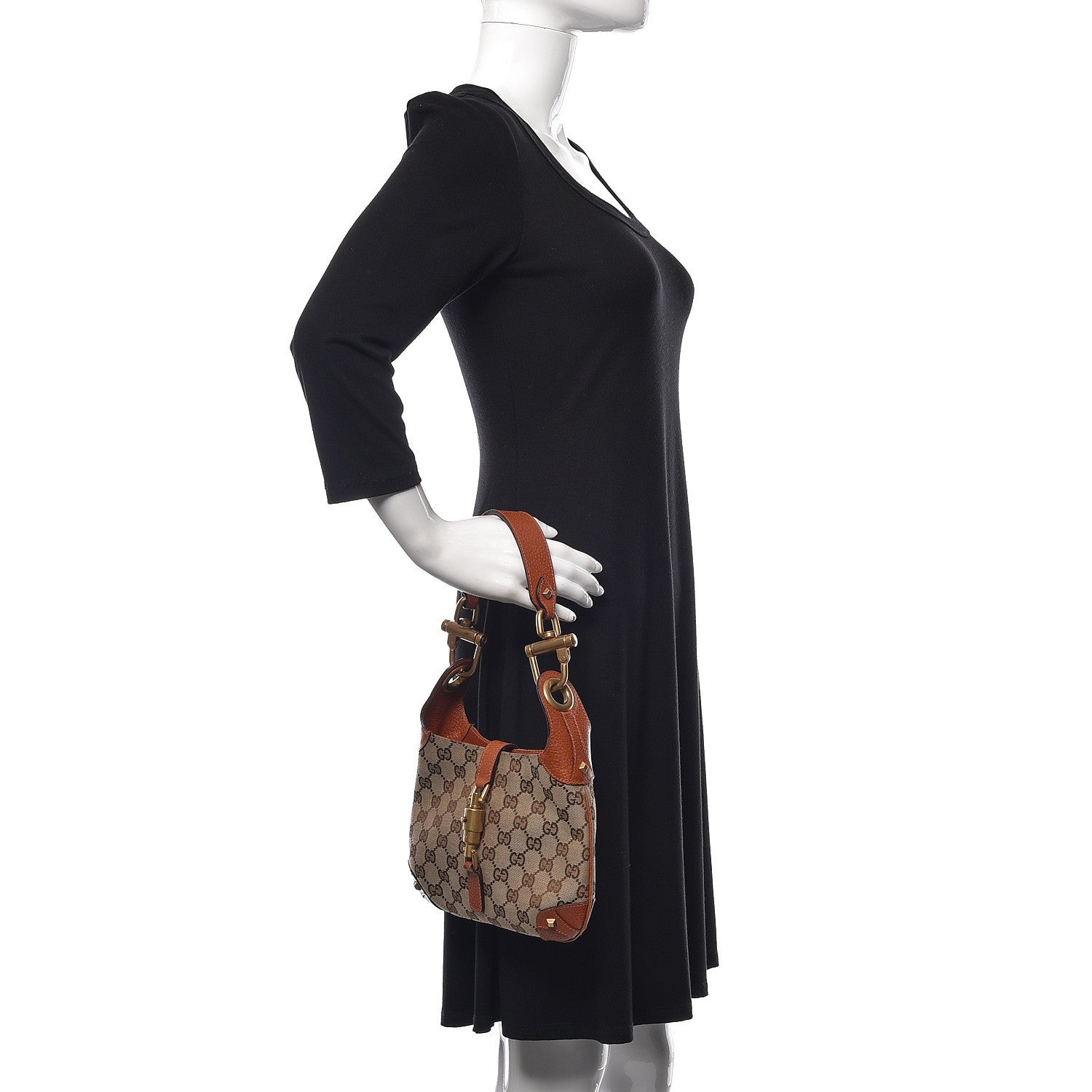 Gucci Monogram Mini Piston Lock Jackie O Hobo Orange 2 of 16