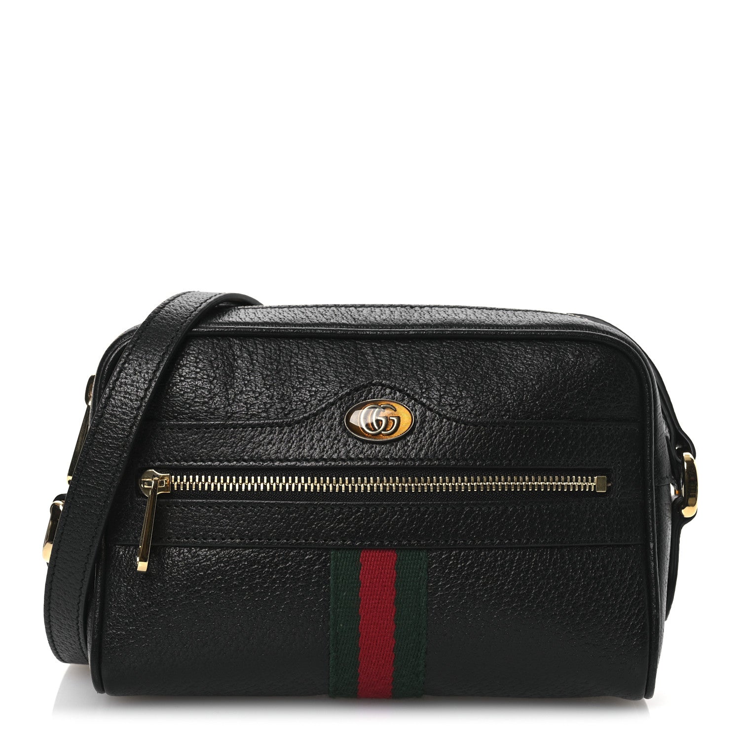Gucci Calfskin Web Mini Ophidia Shoulder Bag Black 1 of 10