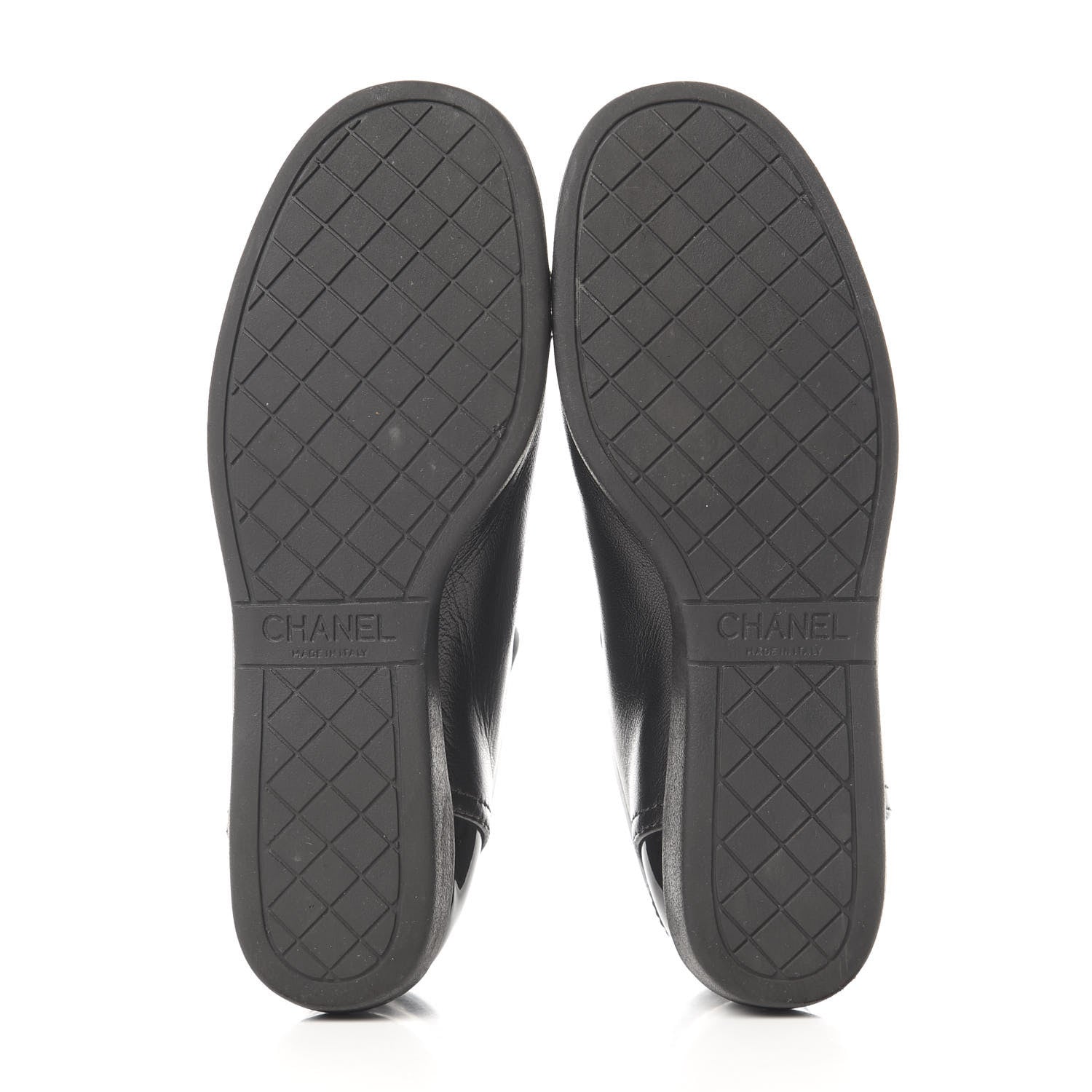 Chanel Lambskin Patent Cap Toe CC Sneakers 36.5 Black 5 of 9