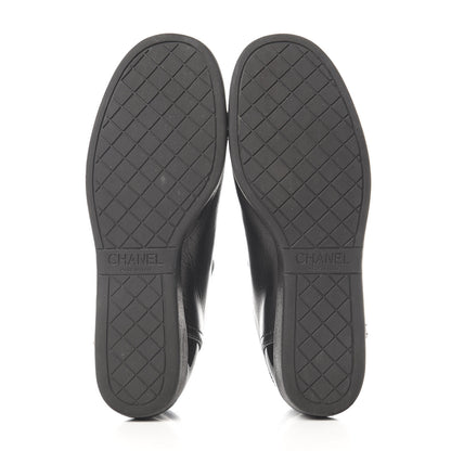 Chanel Lambskin Patent Cap Toe CC Sneakers 36.5 Black 5 of 9