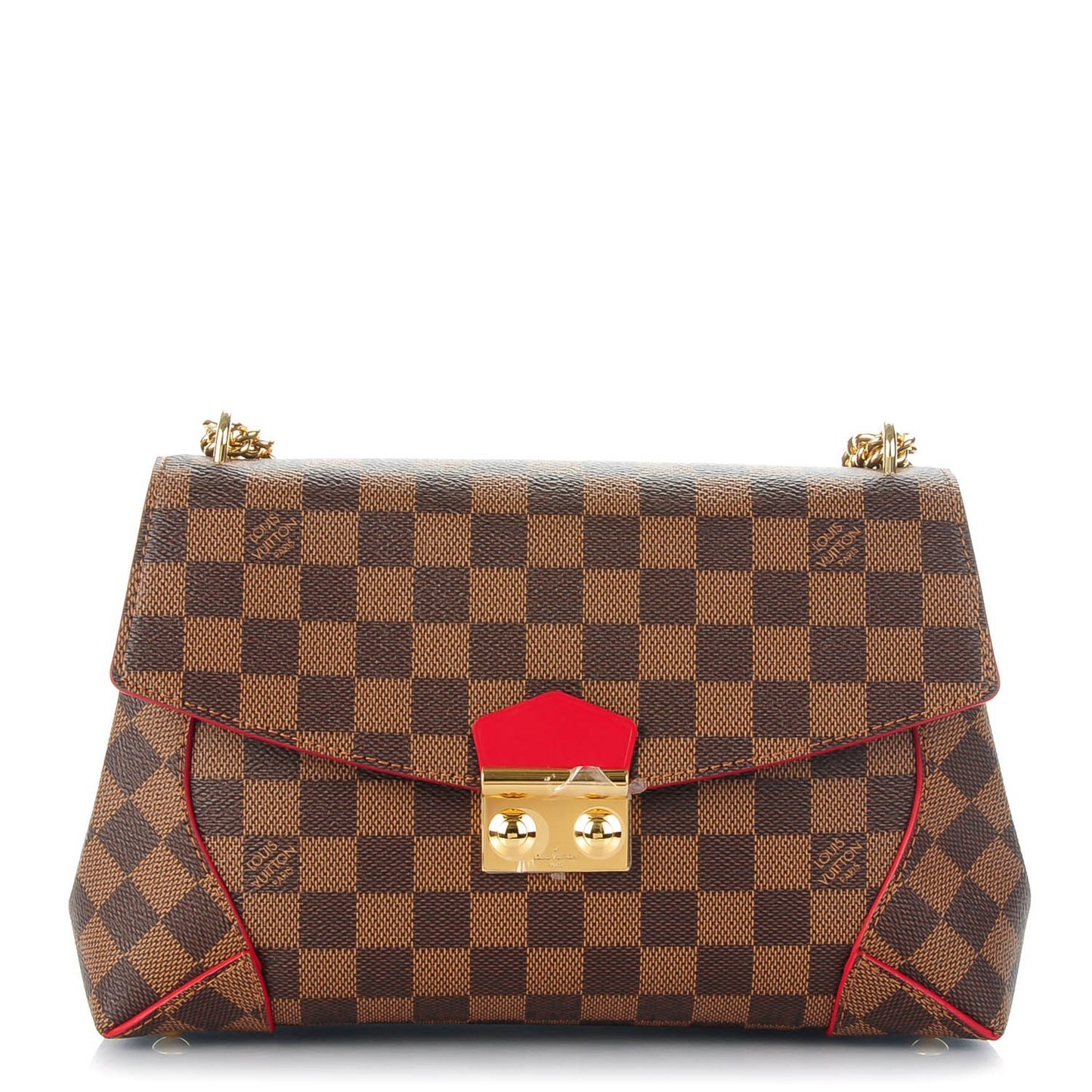 Damier Ebene Caissa Clutch Cherry