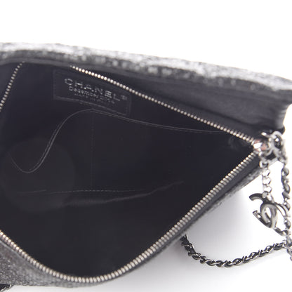 Chanel Iridescent Vinyl Quilted Clutch With Chain Black 5 of 10