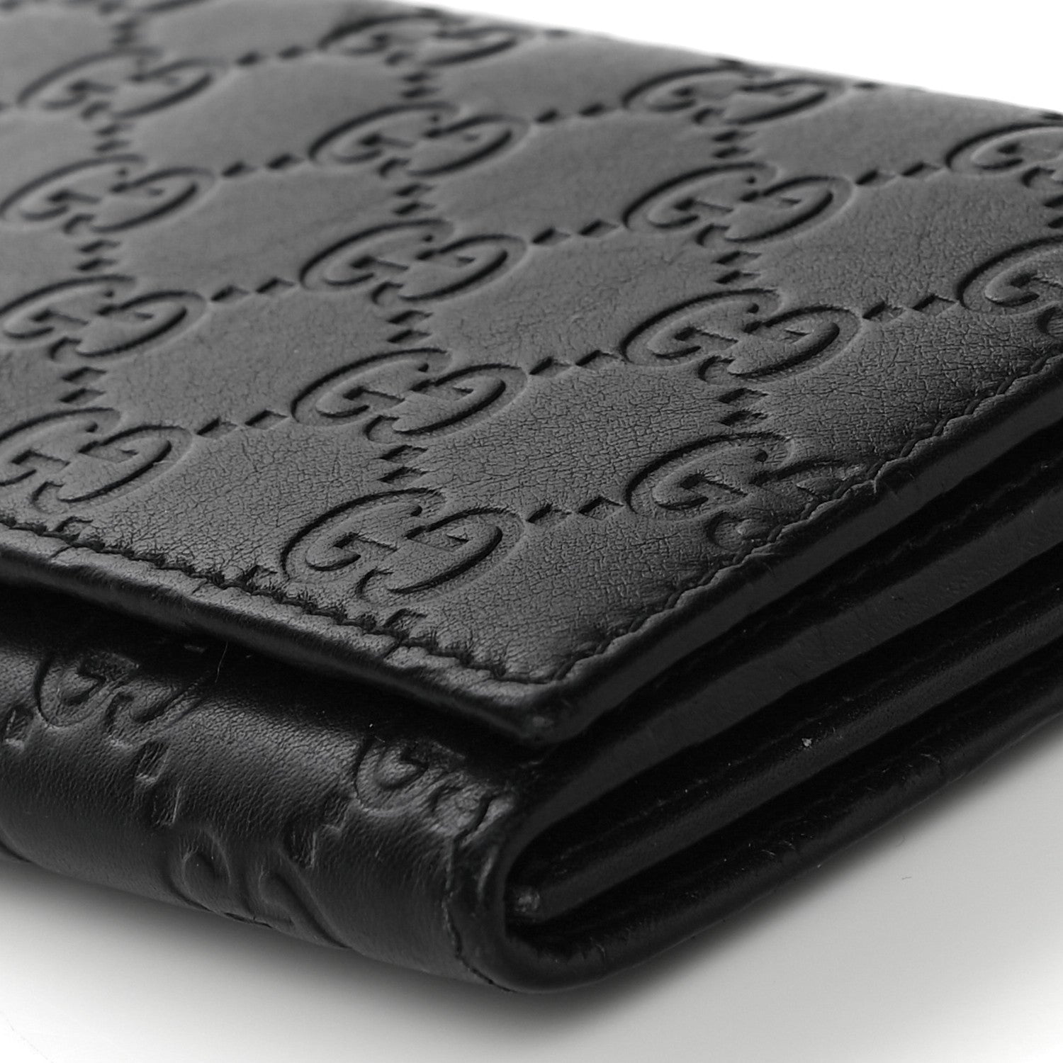 Gucci Guccissima Metal Bar Continental Flap Wallet Black 9 of 11