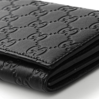 Gucci Guccissima Metal Bar Continental Flap Wallet Black 9 of 11