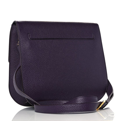 Tom Ford Grained Calfskin Large T Clasp Tara Crossbody Bag Purple 2 of 8