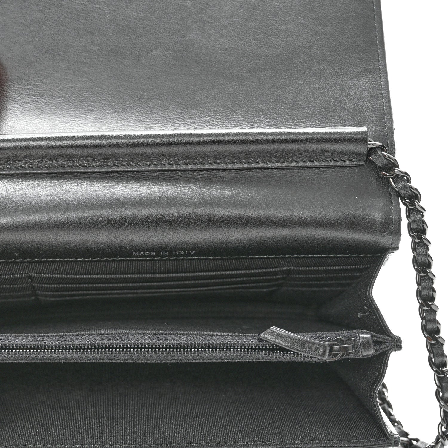 Chanel Aged Calfskin Chevron Quilted Reissue 2.55 Square Wallet On Chain WOC So Black 5 of 12