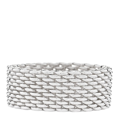 Tiffany Sterling Silver Somerset Mesh Ring 66 11.5 6 of 8