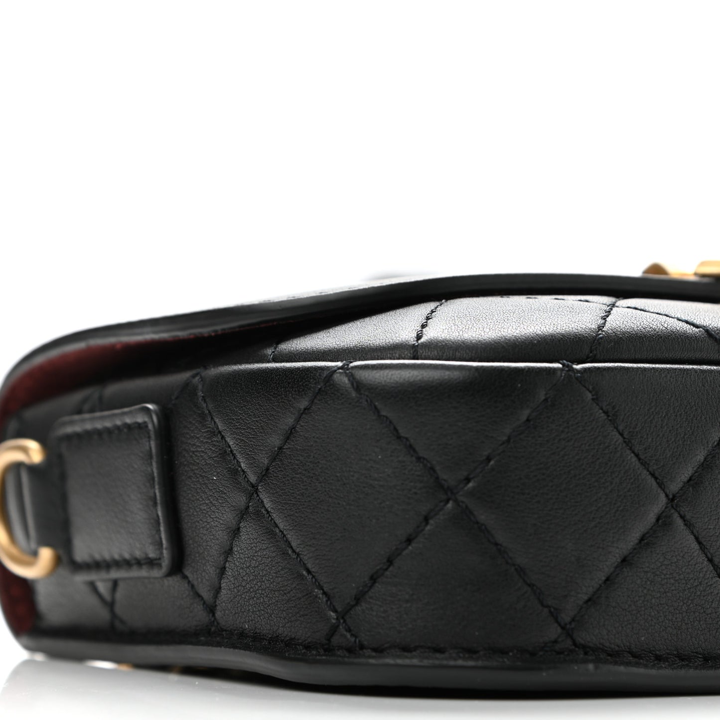 Calfskin Quilted Multi Pouching Flap And Coin Purse Black