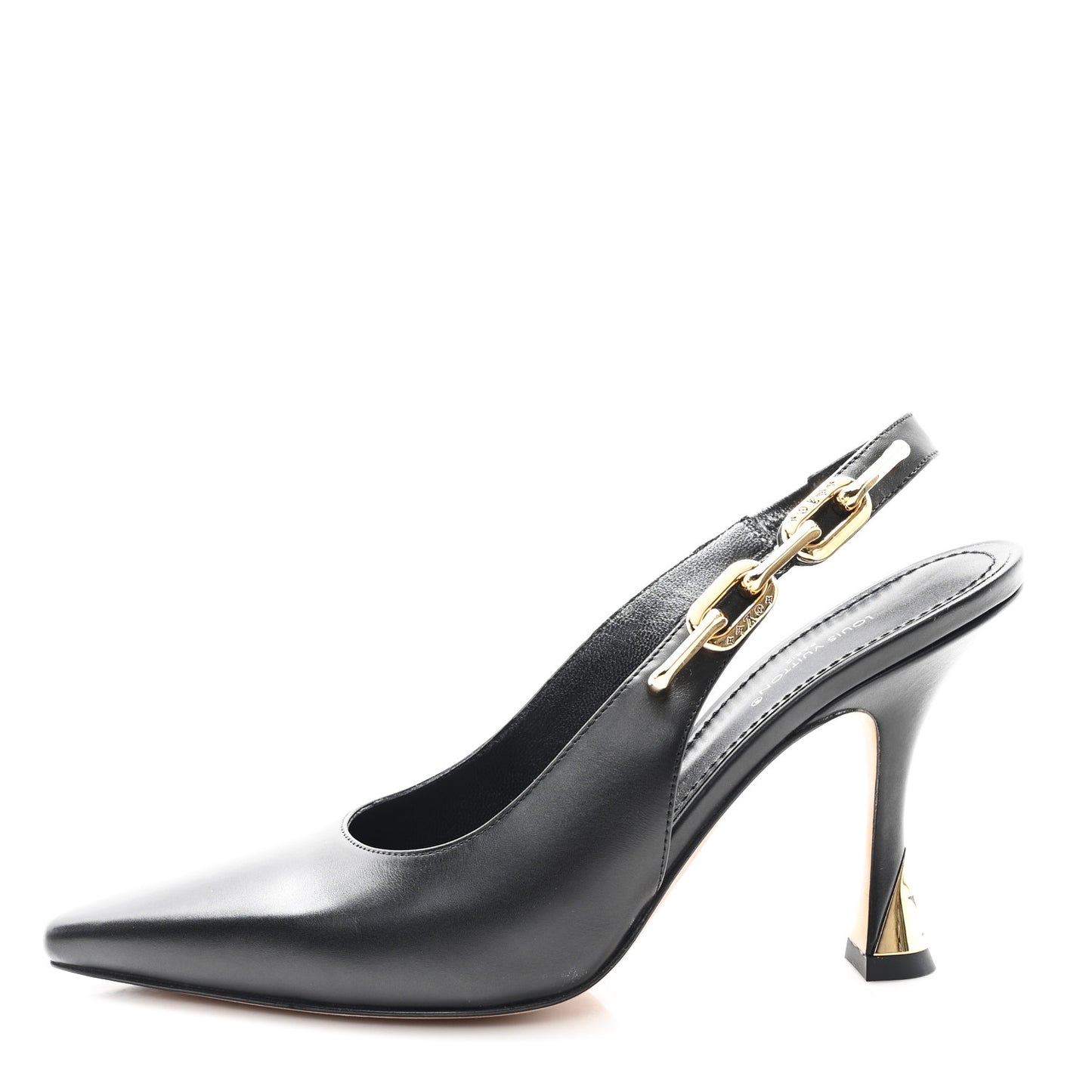 Calfskin Sparkle Slingback Pumps 37 Black