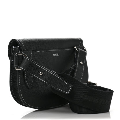 Christian Dior X KAWS Grained Calfskin Saddle Pouch Black 3 of 12