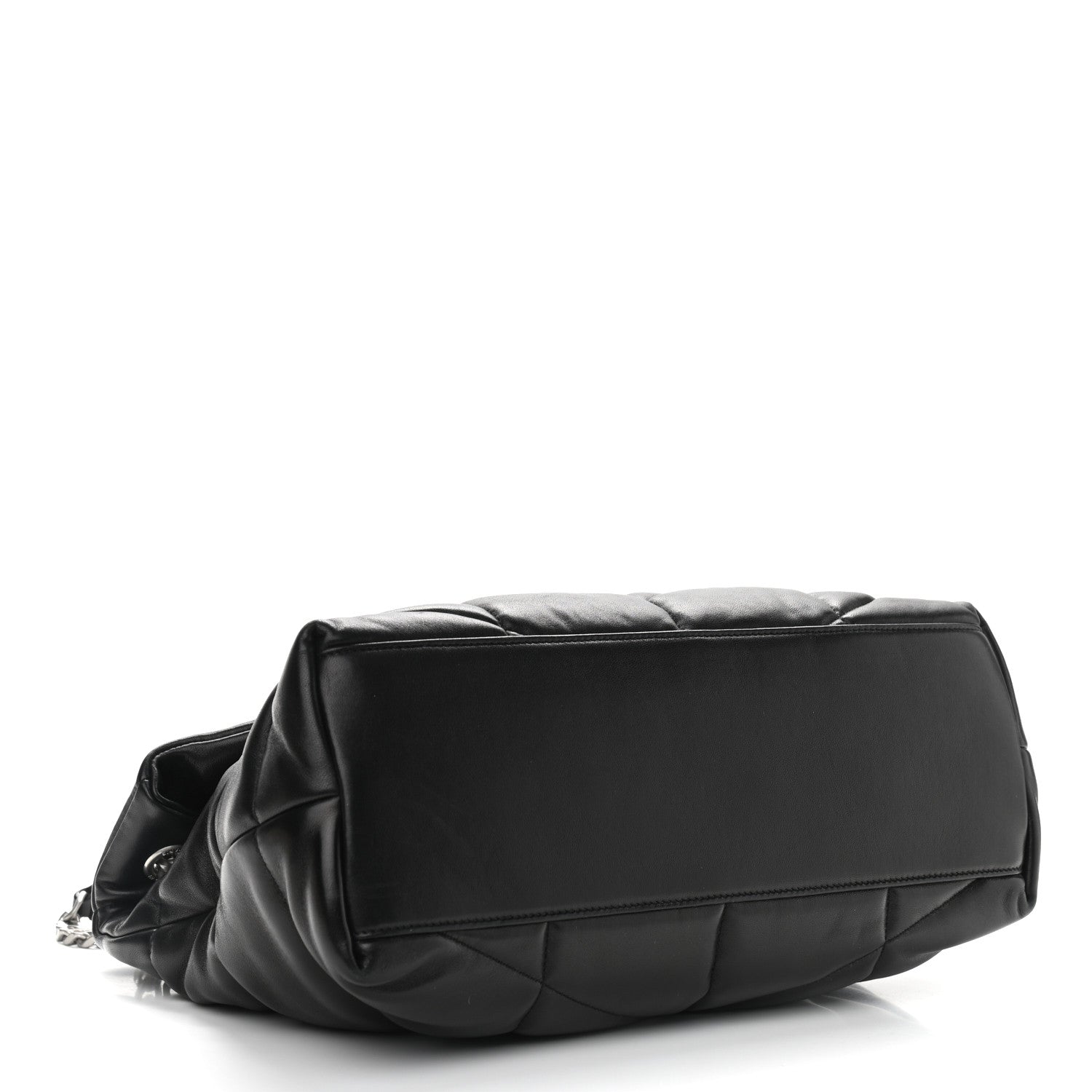 Saint Laurent Lambskin Quilted Medium Loulou Puffer Monogram Chain Satchel Black 4 of 9