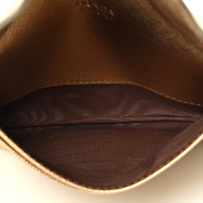 Prada Metallic Saffiano Card Holder Platino 3 of 3