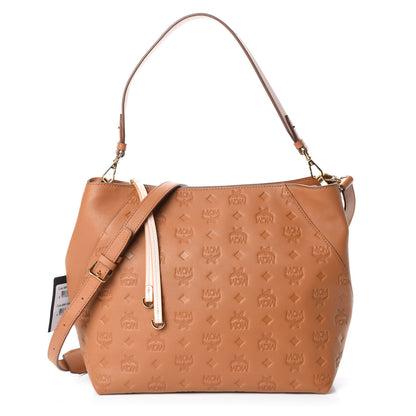 MCM Calfskin Ottomar Monogram Medium Klara Hobo Cognac 1 of 9