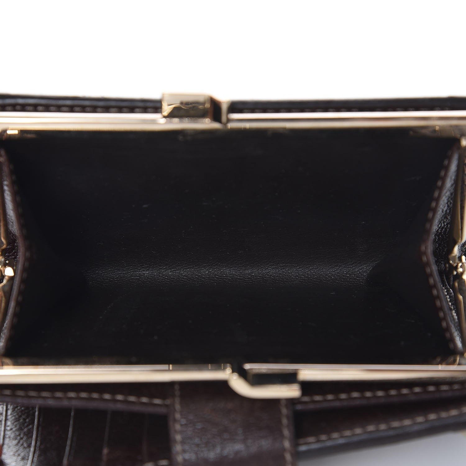 Gucci Monogram Charmy French Wallet Dark Brown 10 of 12