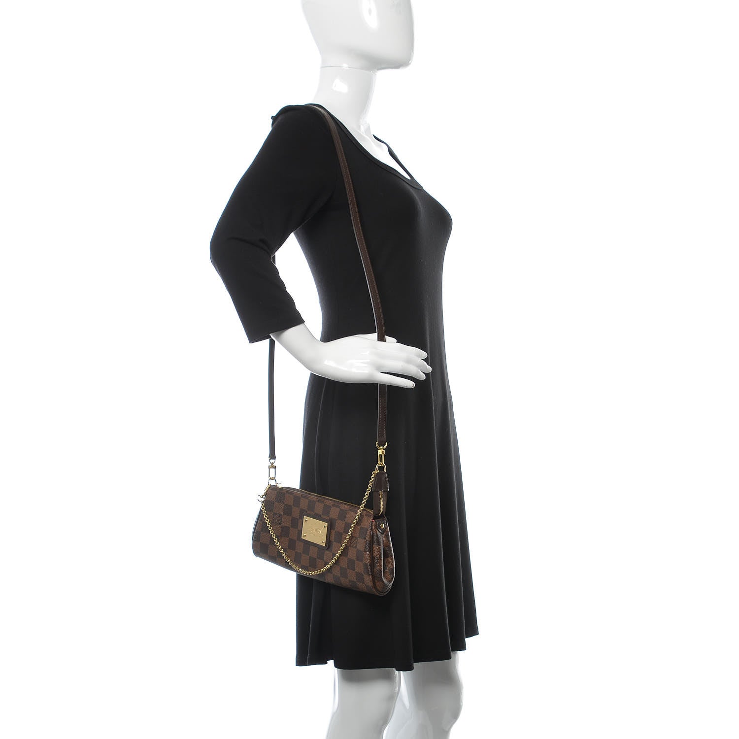 Louis Vuitton Damier Ebene Eva Clutch 2 of 11