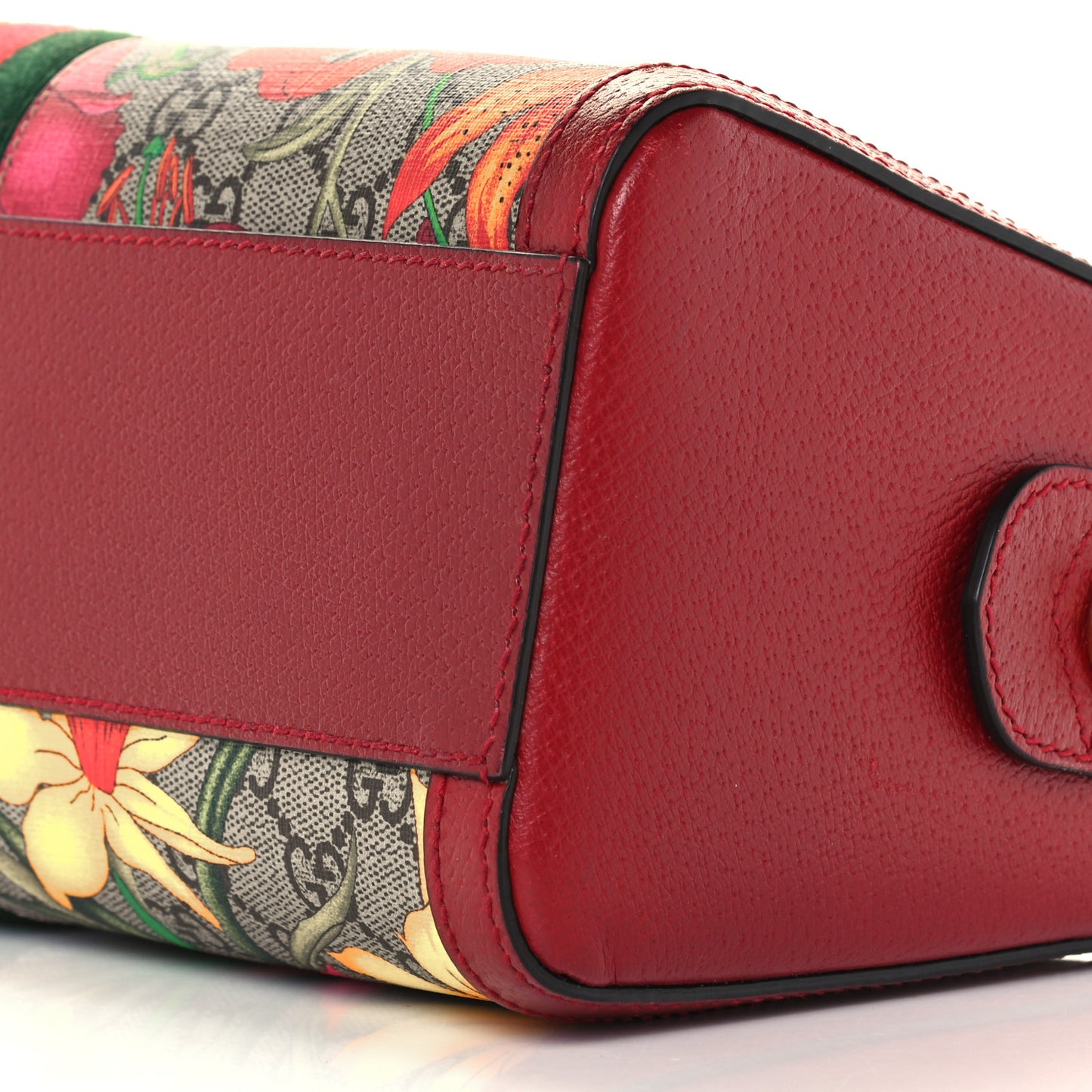 GG Supreme Monogram Flora Web Medium Ophidia Boston Red