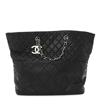 Chanel Calfskin Quilted In The Business North South Tote Black Black 1 of 9