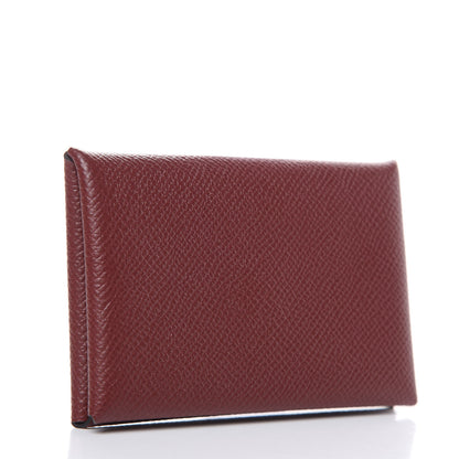 Hermes Epsom Calvi Card Case Rouge H 3 of 7