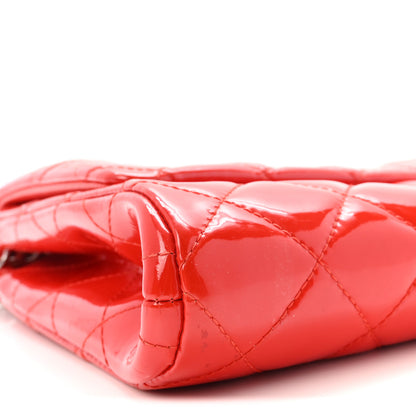 Chanel Patent Quilted Clutch with Chain Flap Red 9 of 10