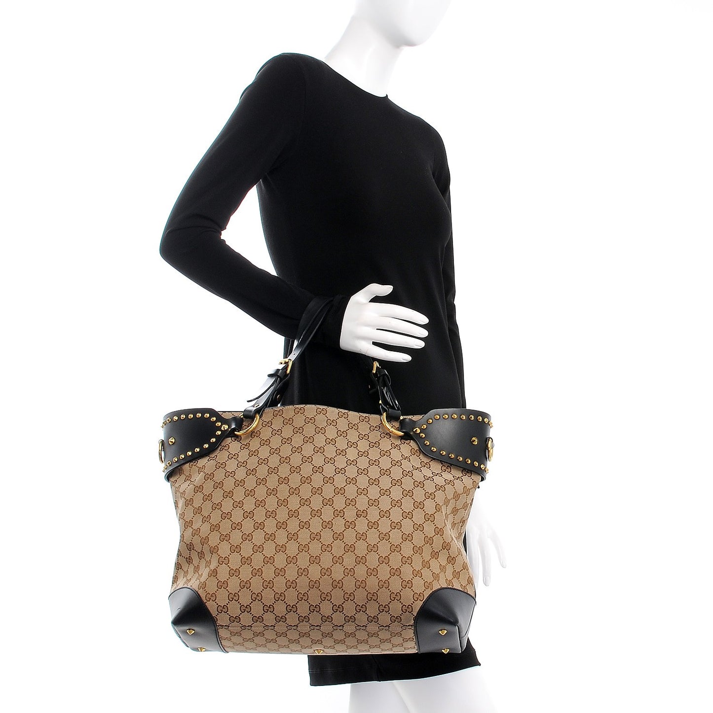 Monogram Patti Stud Tote Black