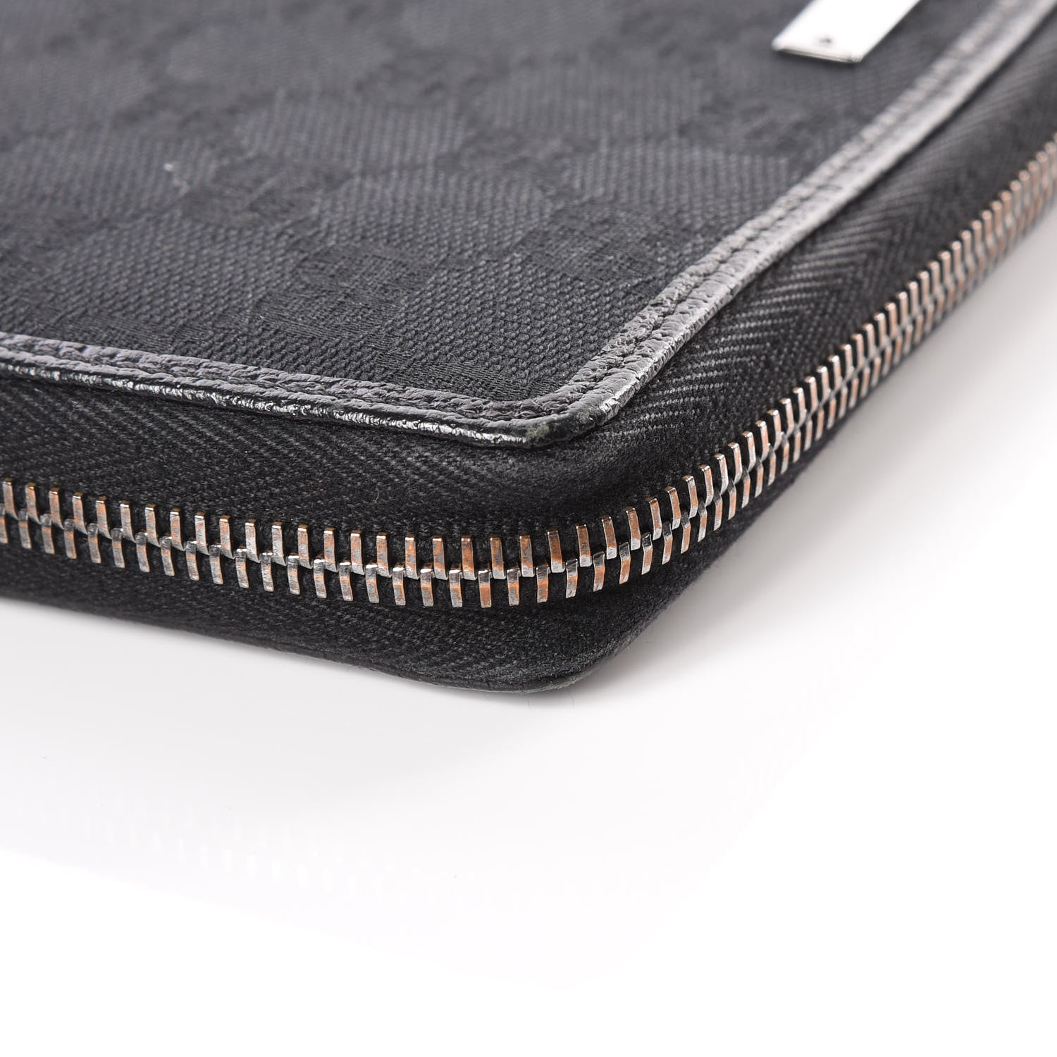 Gucci Monogram Metal Bar Zip Around Wallet Black 8 of 10