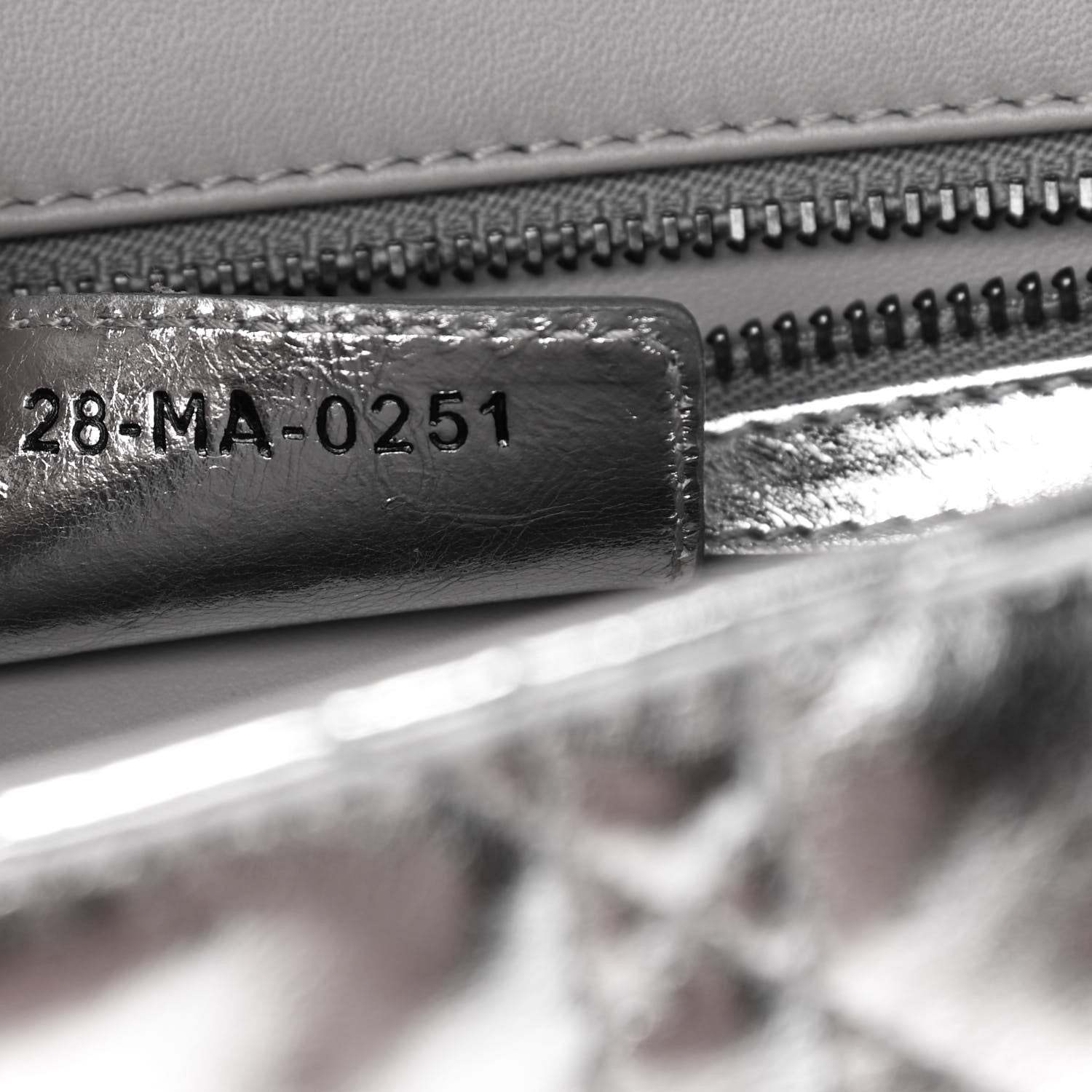 Christian Dior Metallic Calfskin Cannage Medium Caro Bag Argent 7 of 10
