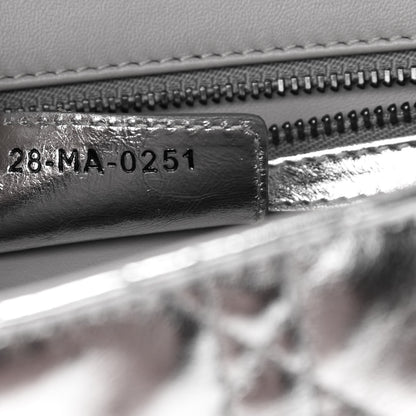 Christian Dior Metallic Calfskin Cannage Medium Caro Bag Argent 7 of 10