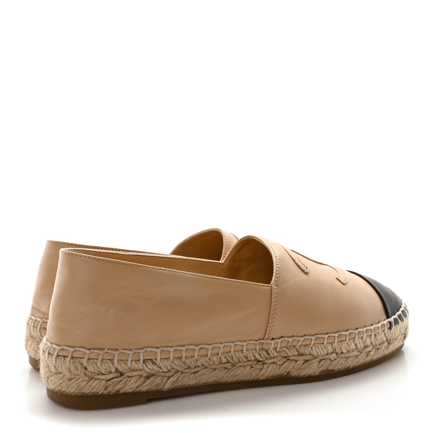 Lambskin CC Espadrilles 37 Beige Black