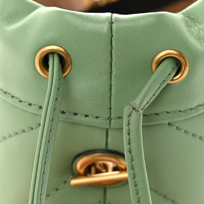 Gucci Calfskin Matelasse Chevron Mini GG Marmont 2.0 Bucket Bag Salamander Green 12 of 12