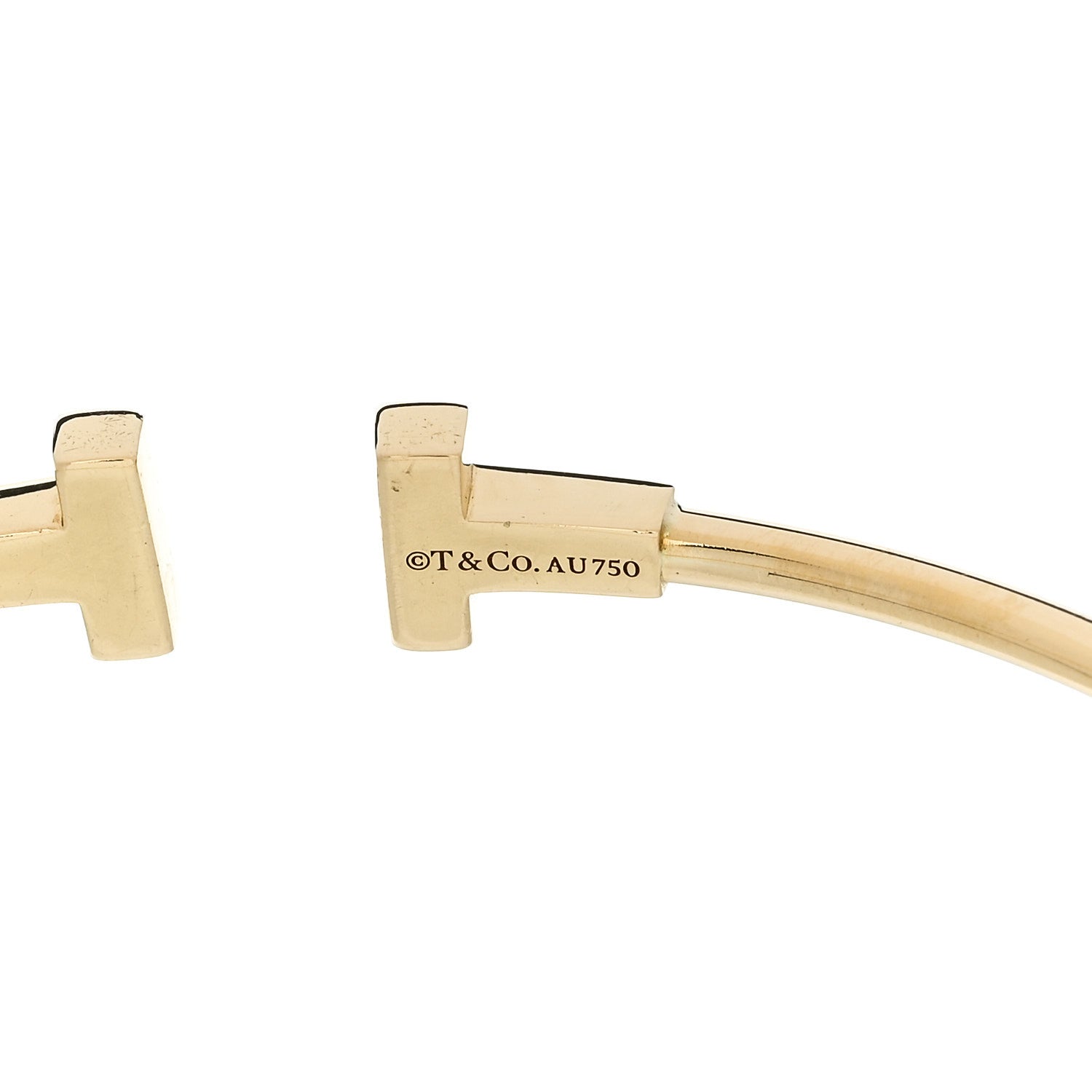 Tiffany 18K Yellow Gold Narrow T Wire Bracelet 3 of 3