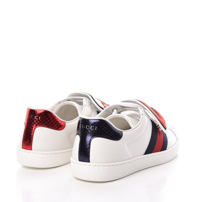 Gucci Calfskin Ayers Web Blind for Love Embroidered Mens Ace Sneakers 8.5 White 5 of 12